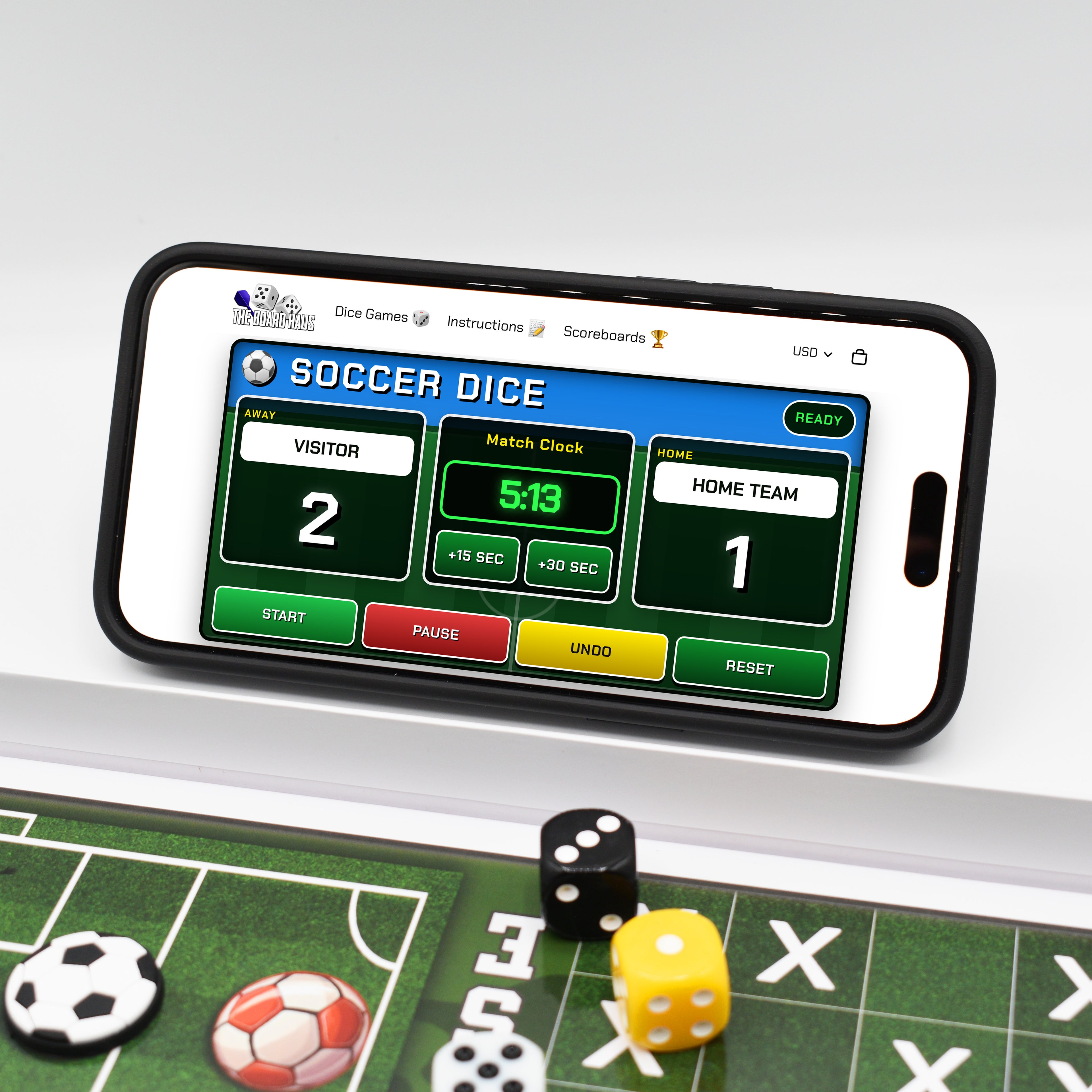 Soccer Dice Game – Tabletop Soccer Board Game